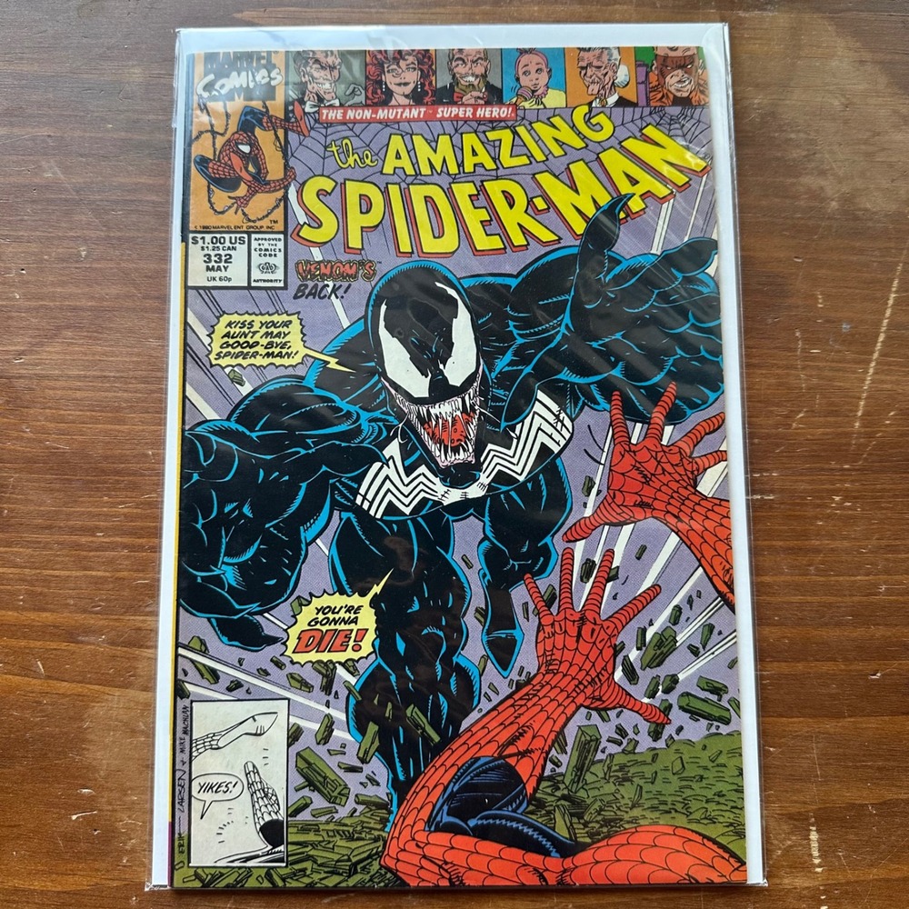 Amazing Spider-Man #332 Venom Back Marvel Comics 1990 Erik Larsen VF/NM Raw